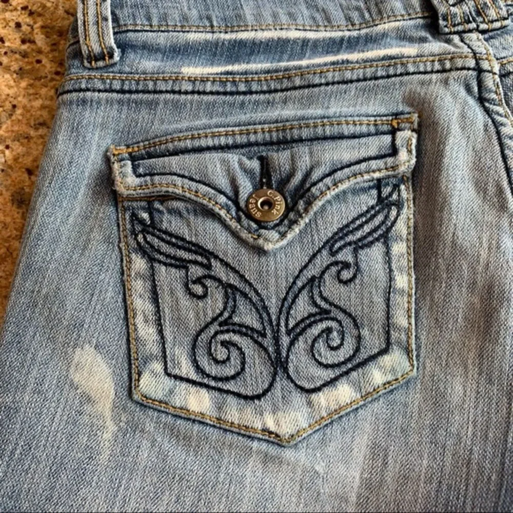 C Pink Denim Shorts 9‎